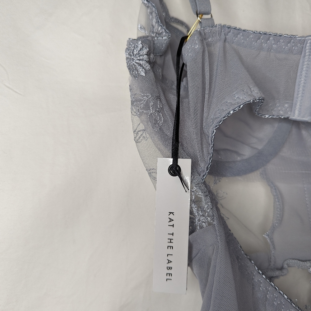 Revolve Kat The Label KTHE-WI121 Bella Bodysuit Steel Size S - Picture 7 of 9